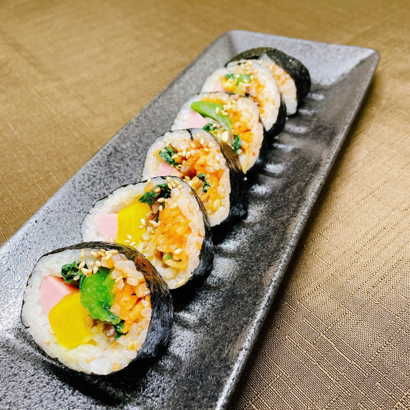 ナムルde恵方巻き【魚肉ソーセージ&たくあん】の完成イメージ