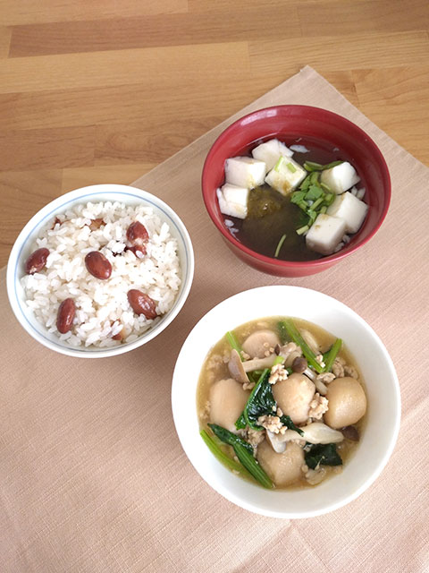 「きんとき豆の赤飯」献立