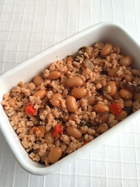 「ごもく豆入り肉そぼろ」献立