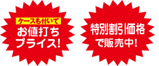 ケースも付いてお値打ちプライス！特別割引価格で販売中！