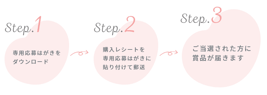 専用応募はがきをダウンロード→購入レシートを専用応募はがきに貼り付けて郵送→ご当選された方にOisixから賞品が届きます