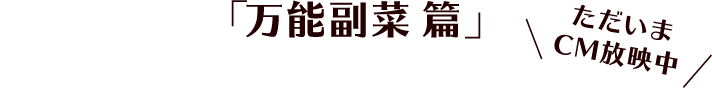 「万能副菜 篇」ただいまCM放映中