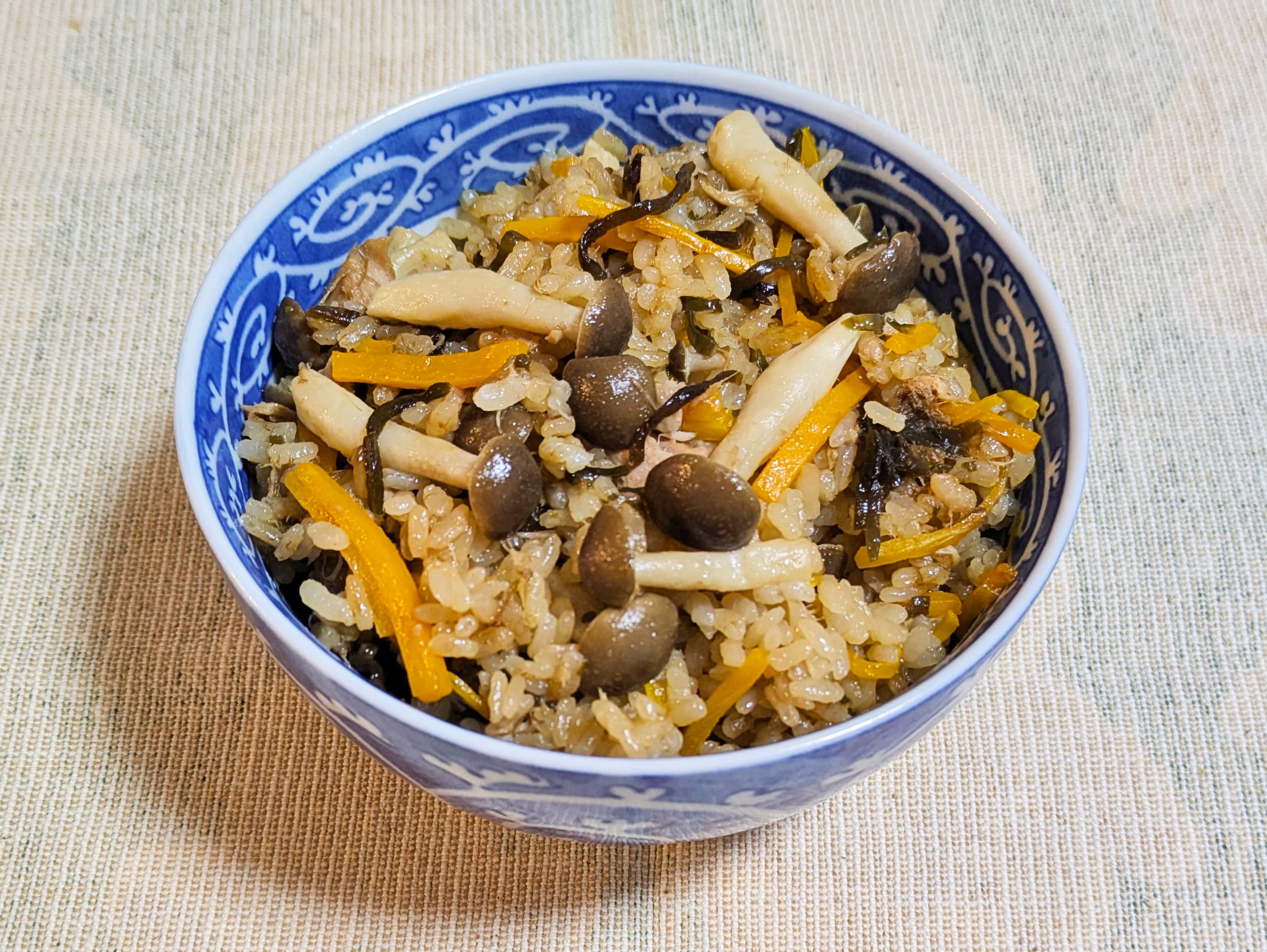 ふじっ子とツナの炊き込みご飯
