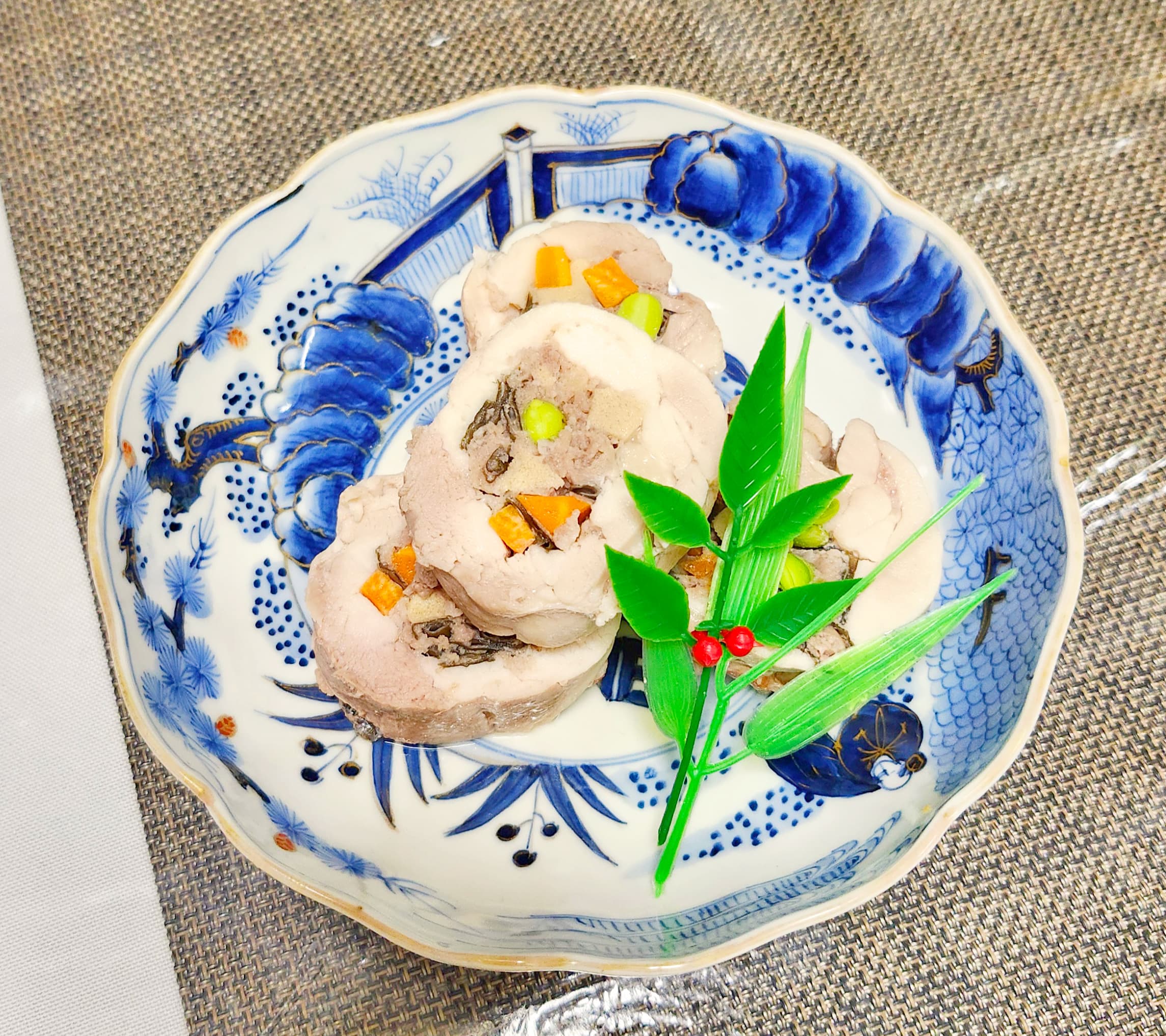 高野豆腐と昆布のチキンロール