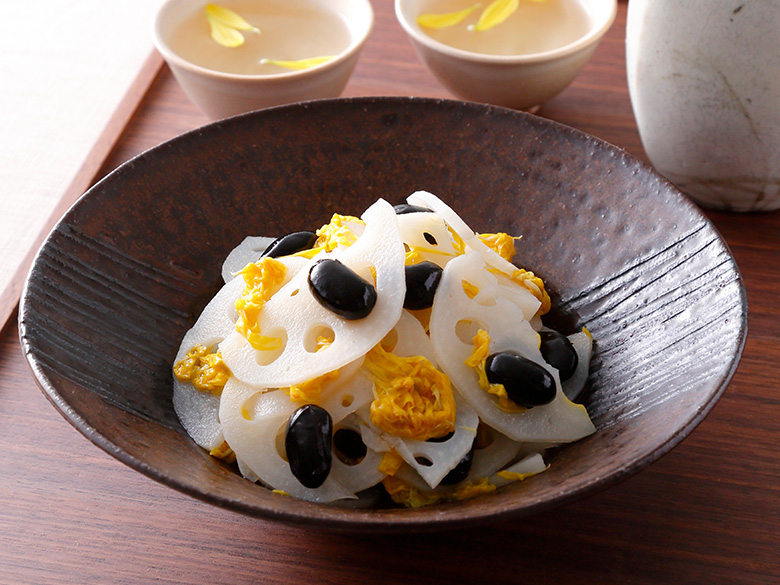 れんこん 黒豆 菊花和え 愛情レシピ フジッコ株式会社